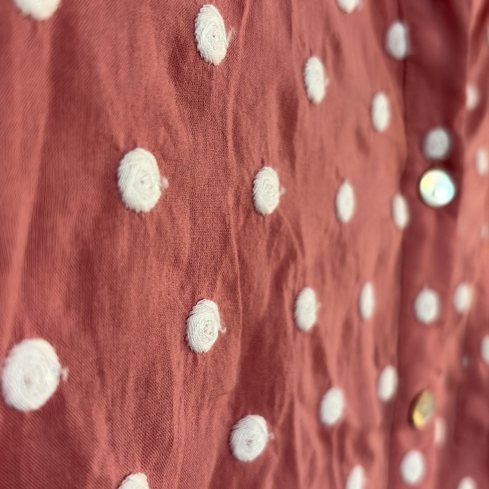 J Jill Pink Polka Dot Button-Up Shirt - Picture 3 of 7